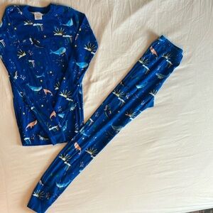 Hanna Andersson blue pajamas kids size 12.